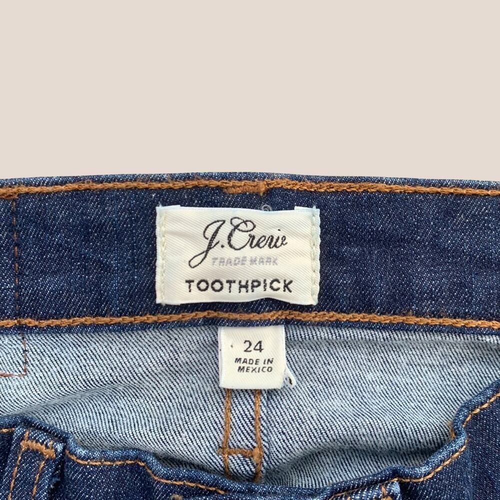 J. Crew Toothpick Classic Ankle Jeans H0189 Dark Wash Skinny Style 24 Staple - Picture 5 of 13